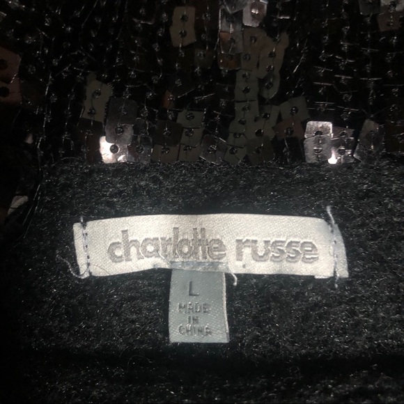 Charlotte Russe dolman L sequin cowl neck sweater - Picture 6 of 8